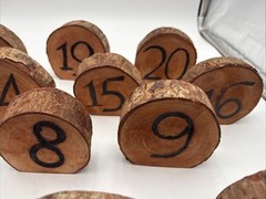 Rustic Wedding Table Number Wood Slices 1-20 Approx 4” T By 4” By 1.25” READ