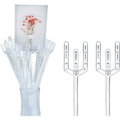 Floral Card Holder Picks 50pcs 12 inch Plastic Floral Pick Stems for Photo Cards