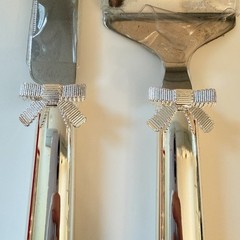 New Kate Spade Lenox Silverplate Cake Server & Knife Set w/ Bows Wedding