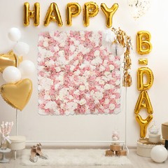 1 × 1 m Silk Rose Flower Wall Panel – White Pink Champagne Backdrop For Wedding