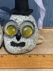 Unique Handmade Bride and Groom Rocks Wedding Decor Centerpiece Bottle Cap Eyes