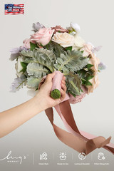 Ling’S Moment Dusty Rose Bridal Bouquet for Bride, Blush Pink Wedding Bouquets f