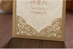 Gold Business Party Wedding Invitation Day Invite Card Laser Cut Personalised