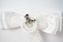 Western Wedding Guest Book, White Lasso with Silver Cowboy Boot Charm