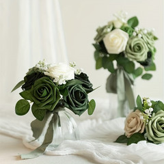25-Pack Artificial Rose Flowers for Wedding and Engagement, Realistic Foam Roses