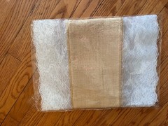 Table Runner, Burlap and Lace Natural Jute, for Country Weddings & Parties