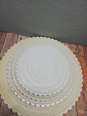 Wilton Circles of Strength 6 pc tier Cake Separator Plates Scalloped 8 – 18″