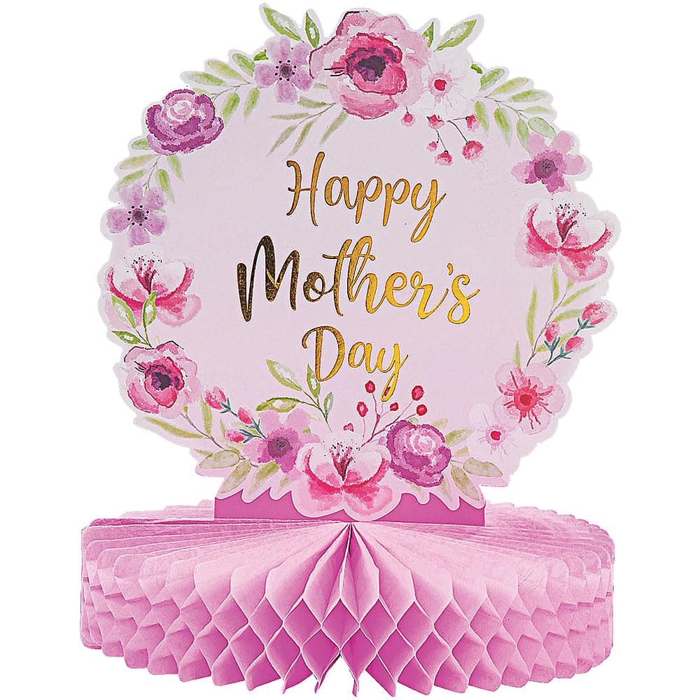 Fun Express Mother’s Day Centerpiece – Elegant Floral Table Decor Small, Red
