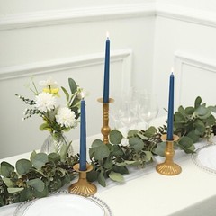 24 Navy Blue Premium 10″ Taper Candles Unscented Dinner Party Wedding