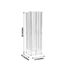32″ CLEAR Acrylic Centerpiece STAND Hanging Crystal Beads Party Home Decorations