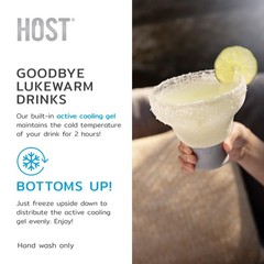 Host Glass Freeze Stemless Margarita Glasses Drinking Set, Insulated Cocktail…