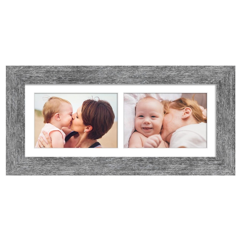 6×15 Picture Frame Display 2 opening 5X7 Double Picture Frame Collage,Multi P…