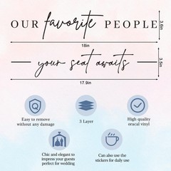 Wedding Seating Chart Decal Our Favorite People Mirror Stickers Removable Let…