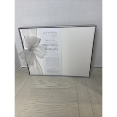 Tessera Publishing Our Wedding Memory Book White Silver Bow Acid Free 42 Pages