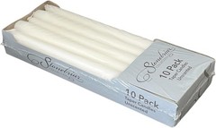 Stonebriar Tall 10″ White Unscented Dripless 10 Count Taper 10-Pack,