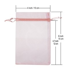 100pcs 4×6 Inch Organza Bags, Drawstring Jewelry Pouches For Wedding Blush Pink