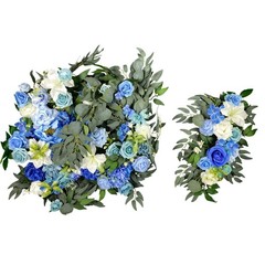 New Tinge Time Wedding Arch Backdrop-Provence Blue Floral