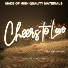 «Cheers to Love LED Neon Sign – Wedding Room Decor»