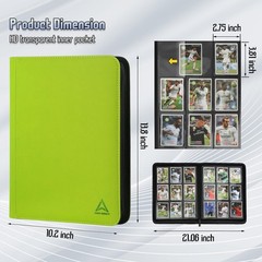Arkeiliy 9 Pocket Card Binder – 540 Capacity Zip Closure Premium