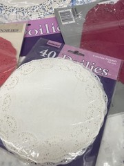 Huge Lot Lace Paper Doilies Lg Med Small Red white Oval Round Square Party Craft