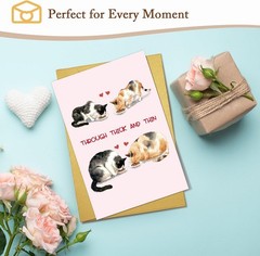 Funny Cat Anniversary Card for Him Her, Hilarious Valentines Day&Wedding Anni…