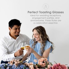 Mr. & Mrs. Champagne Flute Set – Elegant His and Hers Wedding Toasting Glasse…