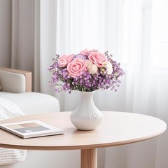Tiny Babys Breath Artificial Flowers Gypsophila Real Touch 6 PCS Light Pink