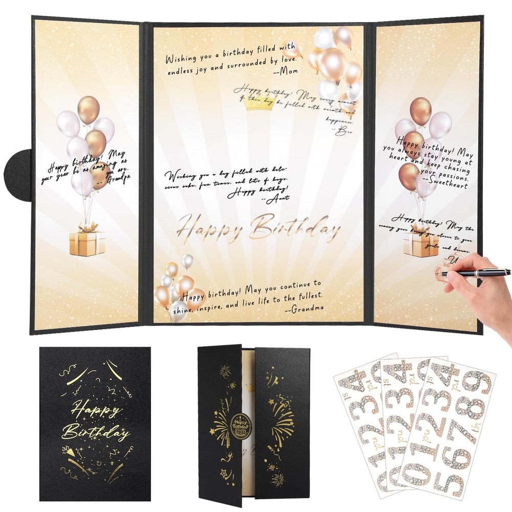 Black Gold Birthday Party Decorations,18″ x 12″ Creative Birthday Decorations…