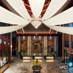 5x20ft Fabric Ceiling Drapes With 6 Panels Rod Pocket For Event Decor