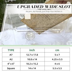 Clear Acrylic Wedding Card Box Slot Lock Large Gift Reception Anniversary