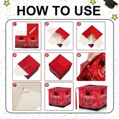 2026 Graduation Card Box Holder Green Congrats Grad Words Graduation Boxes fo…