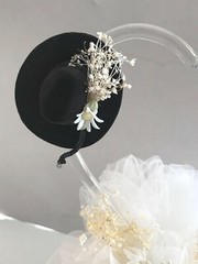 Daisy, Glass Heart and Doves, and Black Cowboy Hat, White Western Cake Topper