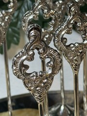 Nickel Place Card Holder 7 1/2″H Wedding Event Note Silver tone Set of 11
