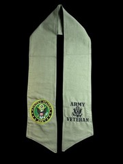 US Army Seal (Green) Cotton Wreath Sash (2 Logos) 50k Stitch