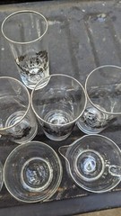 Vintage 25th Wedding Silver Anniversary Glasses Cups Drinkware Party