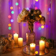18 Pcs Round Mirror Candle Plate Set Round Trays Circle Centerpieces 10 Inch
