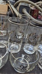 Vintage 25th Wedding Silver Anniversary Glasses Cups Drinkware Party