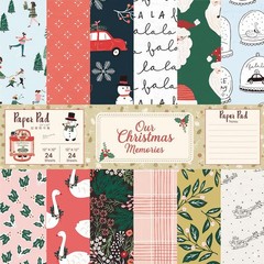 Christmas Scrapbook Paper Pad with Stickers – 24 Single-Sided