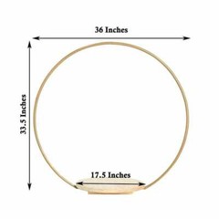 Gold 33 in Geometric Round Wood Metal Arch Cake Display Stand Decorations