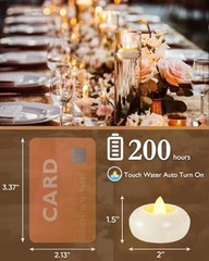 24Pack 2” Flameless Led Floating Candles, 200 Hour White base (24 Pack)