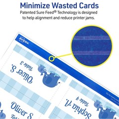 PRINTABLE TENT CARDS with Sure Feed Technology 2″x3.5″ Matte White 2-Pack AVERY