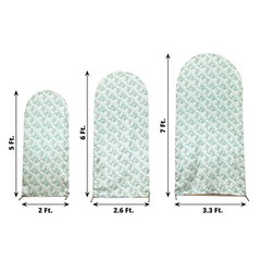 3 Eucalyptus Floral Satin Round Top Arch Backdrop Stand Covers Set Party Events