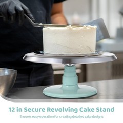 Aluminium Alloy Revolving Cake Stand, 12 in Cake Decorating Turntable, Non-Sl…