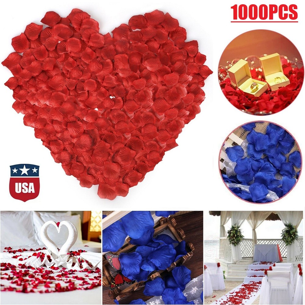 1000Pcs Artificial Fake Rose Petals Wedding Event Romantic Night Party Decor USA