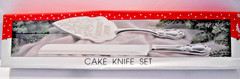 CHRISTMAS CAKE KNIFE SET International Silver ** NEW Open Box **