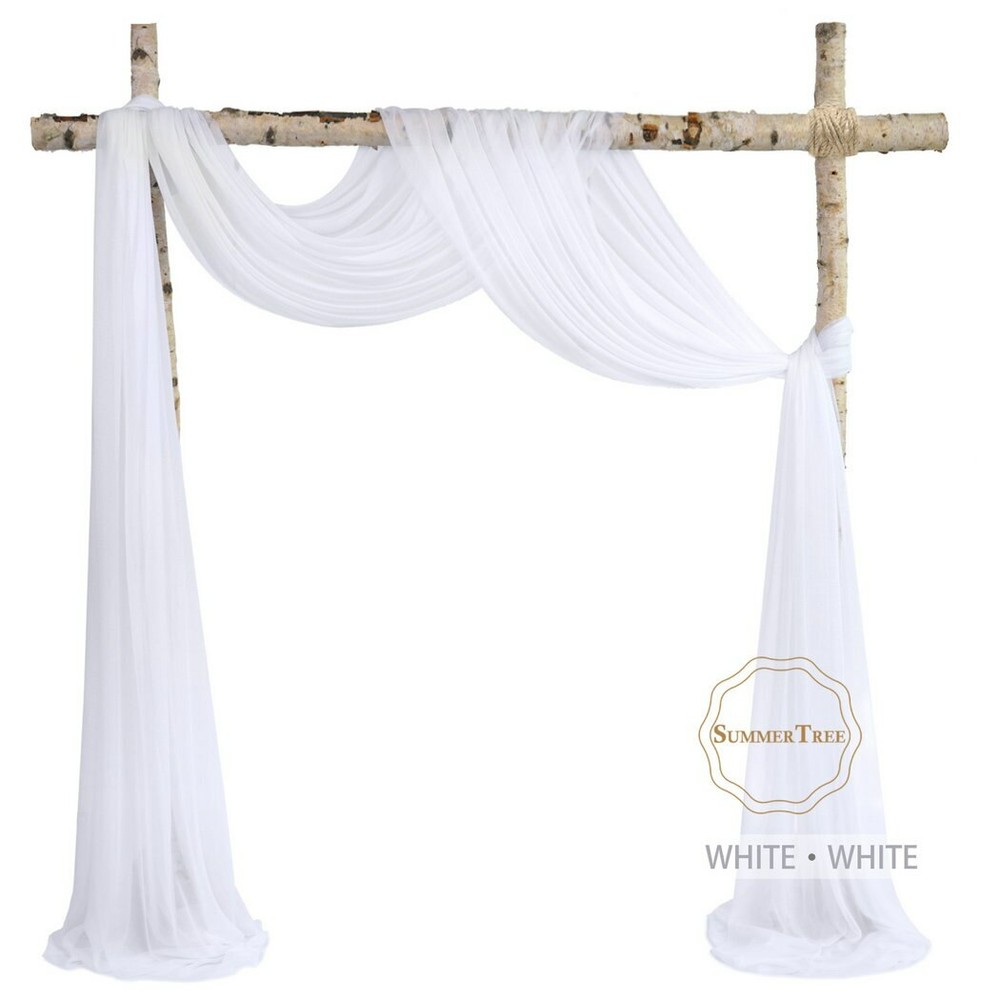 Wedding Decorative Drapes Arch Drapping 6.5Yards Windows Chiffon Fabric Curtains