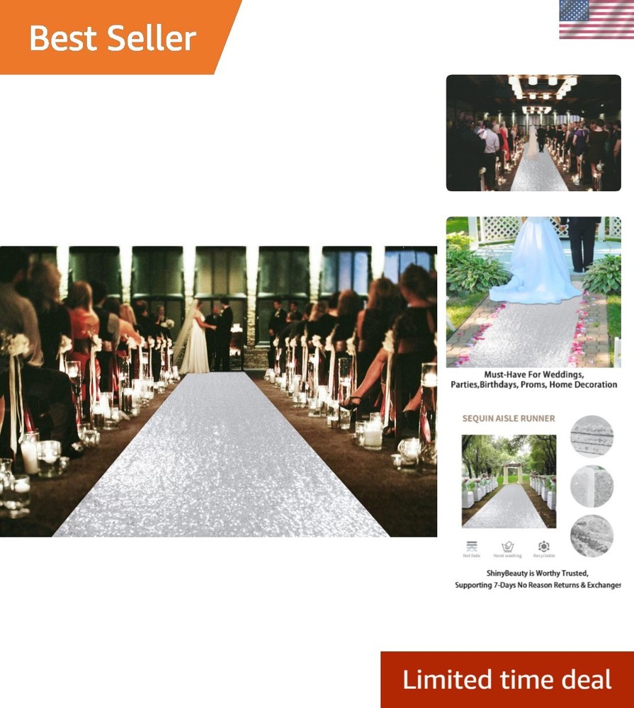 Aisle Runners for Weddings 10 ft by 4 ft Silver Aisle Runner Wedding Aisle Ru…