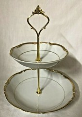 2 Tier vintage Jewelry stand bowls or fruit/cookies/tidbits SEYEI fine China