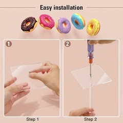 Donut Stand Acrylic 4 Pack, Clear Bagel Display L x W x H: 4.5 x 4.5 x 12 inch