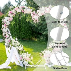 7.2FT Heart-Shaped Balloon Arch Frame Large Metal Wedding & Party Backdrop Stand